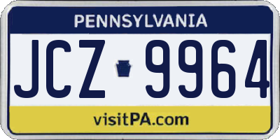 PA license plate JCZ9964
