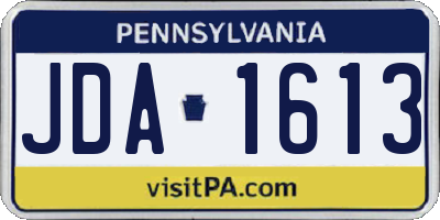 PA license plate JDA1613