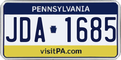 PA license plate JDA1685
