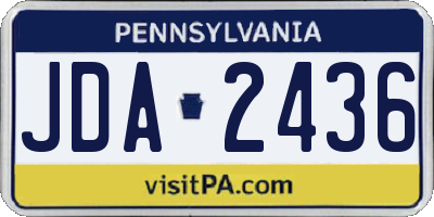 PA license plate JDA2436