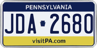 PA license plate JDA2680