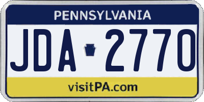 PA license plate JDA2770