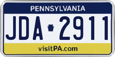 PA license plate JDA2911