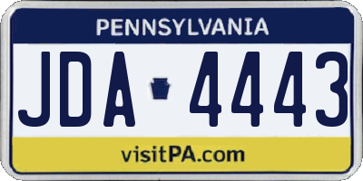 PA license plate JDA4443