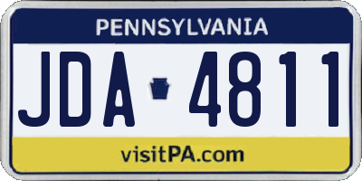 PA license plate JDA4811