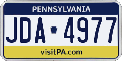 PA license plate JDA4977