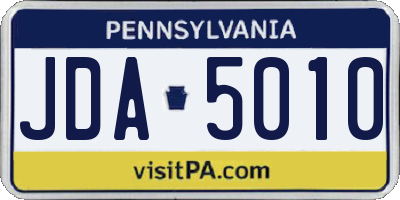PA license plate JDA5010