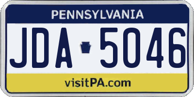 PA license plate JDA5046