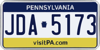 PA license plate JDA5173