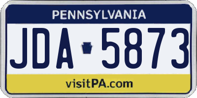 PA license plate JDA5873