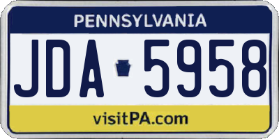 PA license plate JDA5958