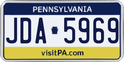 PA license plate JDA5969