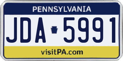 PA license plate JDA5991