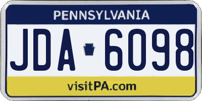 PA license plate JDA6098