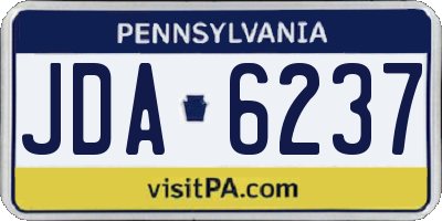 PA license plate JDA6237