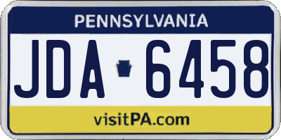 PA license plate JDA6458