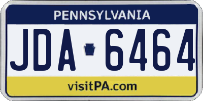 PA license plate JDA6464