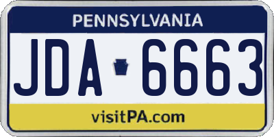 PA license plate JDA6663