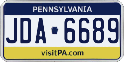 PA license plate JDA6689