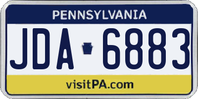 PA license plate JDA6883