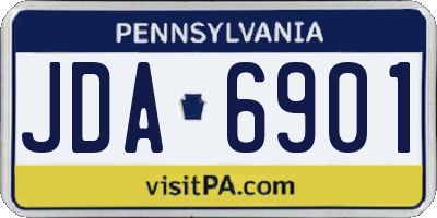 PA license plate JDA6901