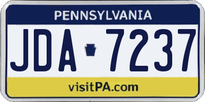 PA license plate JDA7237
