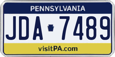 PA license plate JDA7489