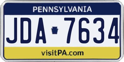 PA license plate JDA7634