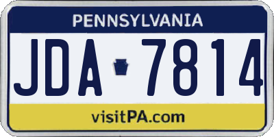 PA license plate JDA7814