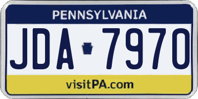 PA license plate JDA7970