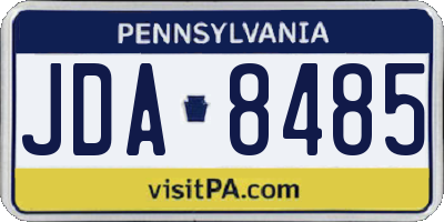 PA license plate JDA8485