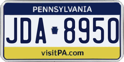 PA license plate JDA8950