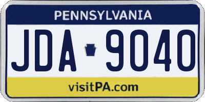 PA license plate JDA9040