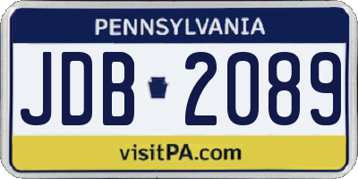 PA license plate JDB2089