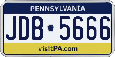 PA license plate JDB5666