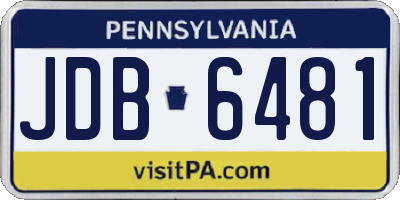 PA license plate JDB6481