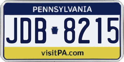 PA license plate JDB8215