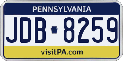 PA license plate JDB8259