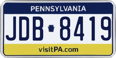 PA license plate JDB8419