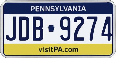 PA license plate JDB9274