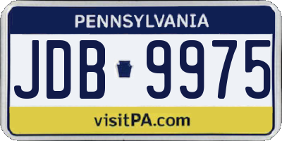 PA license plate JDB9975