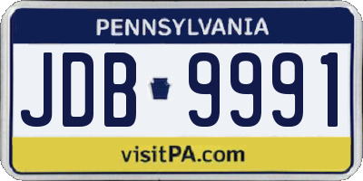 PA license plate JDB9991
