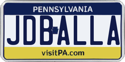 PA license plate JDBALLA