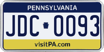 PA license plate JDC0093