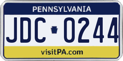 PA license plate JDC0244