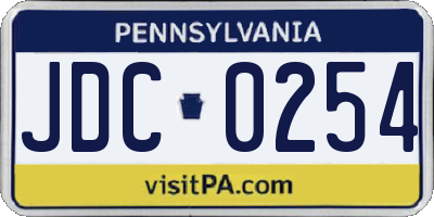 PA license plate JDC0254