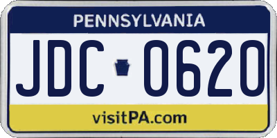 PA license plate JDC0620