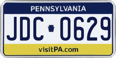 PA license plate JDC0629