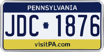 PA license plate JDC1876