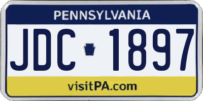 PA license plate JDC1897